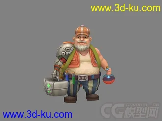 胖胖的卡通商人模型带绑定有动画的图片