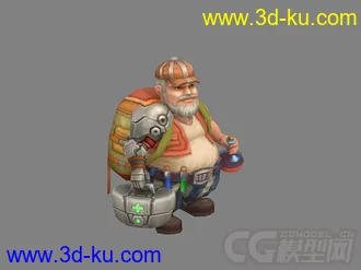 胖胖的卡通商人模型带绑定有动画的图片