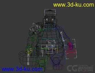 胖胖的卡通商人模型带绑定有动画的图片