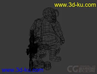 一个卡通胖子有绑定带动画的模型的图片