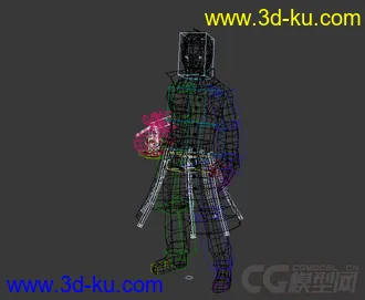 紫色头发的男人有绑定带动画模型下载的图片