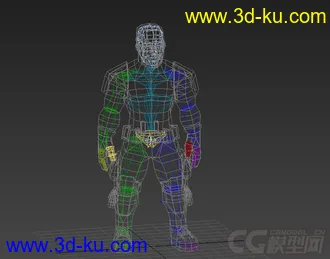 3D打印模型卡通肌肉男游戏动画有绑定有动画的图片
