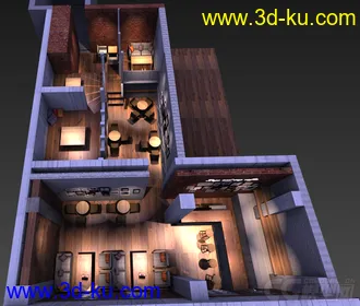 3D打印模型复古咖啡店设计源文件的图片