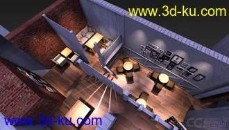 3D打印模型复古咖啡店设计源文件的图片