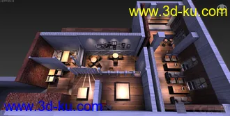 3D打印模型复古咖啡店设计源文件的图片