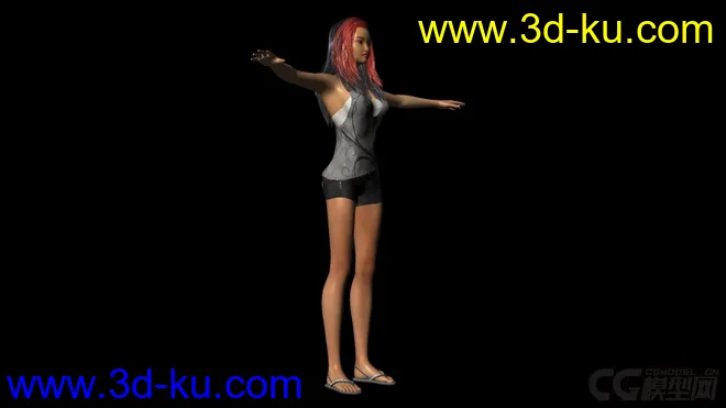 性感美女，大胸身材，有贴图、材质、绑定，maya、3dmax、FBX、模型下载的图片2