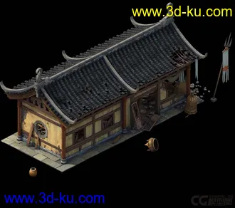 3D打印模型破庙，偏殿，民居，寺庙的图片