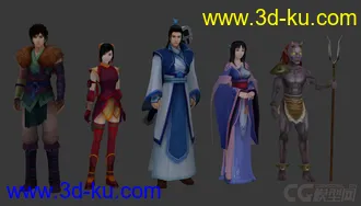 仙剑模型 男人女人 怪物的图片