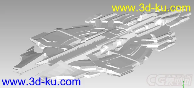 盖伦特联邦夜神级航母OBJ白模模型的图片1