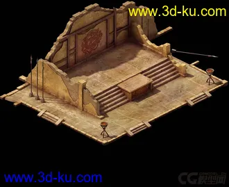 3D打印模型石台子，土台，祭祀台的图片