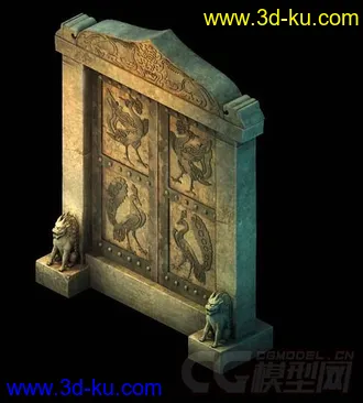 3D打印模型皇陵门，围墙的图片