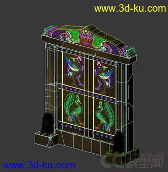 3D打印模型皇陵门，围墙的图片