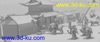 3D打印模型京华城，已经完成了，有人物的图片