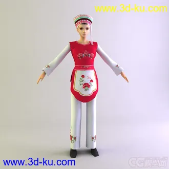 白族女士服饰模型少数民族模型的图片