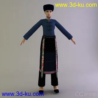 布朗族女士服饰少数民族模型的图片