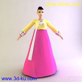 朝鲜族女士服饰少数民族模型的图片