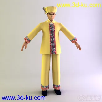 傣族男士服饰少数民族模型的图片