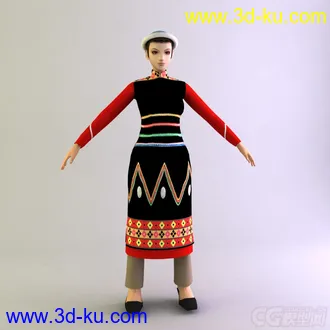东乡族女士服饰少数民族模型的图片