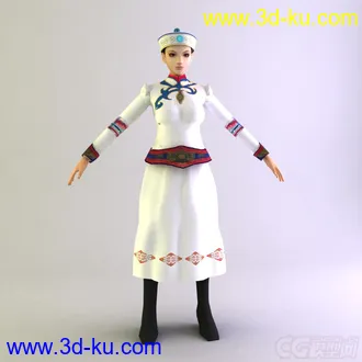 鄂温克族女士服饰 少数民族模型的图片