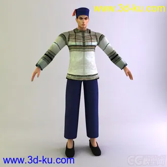 基诺族男士服装 少数民族模型的图片