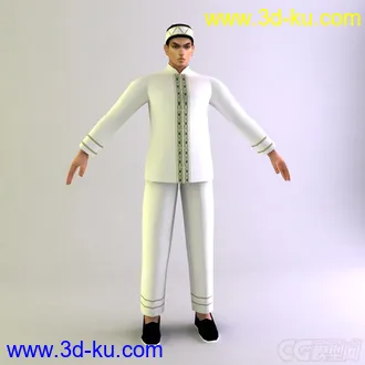 京族男士服装 少数民族模型的图片