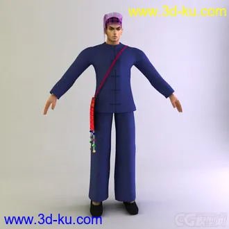 景颇族男士服装 少数民族模型的图片