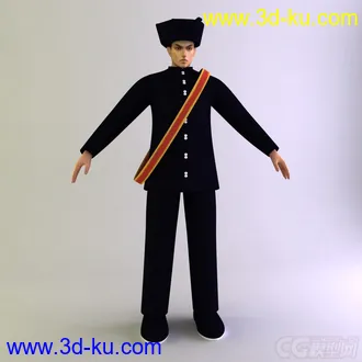 拉祜族男士服装 少数民族模型的图片