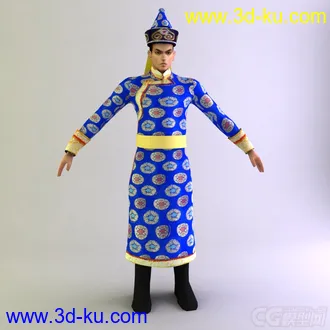 蒙古族男性服饰少数民族模型的图片