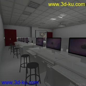 3D打印模型电脑室 教室 苹果电脑 实验室的图片