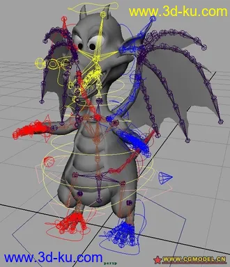 3D打印模型绑定好的卡通龙 想和做绑定的交流下的图片