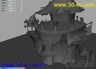 影视动画都可以用的原始小屋模型的图片