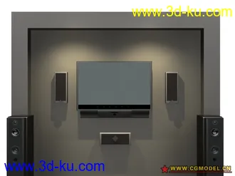 3D打印模型电视墙和音箱的图片