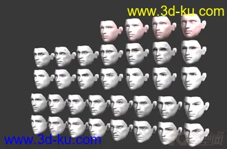 3D打印模型男性面部合集的图片