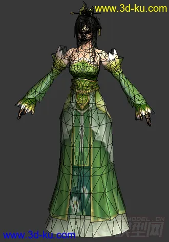 3D打印模型古代美女小乔武将的图片