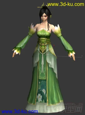 3D打印模型古代美女小乔武将的图片