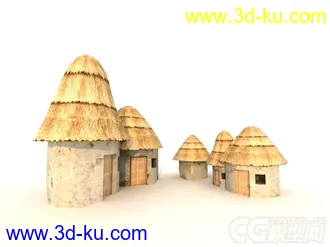 3D打印模型哈尼族房子蘑菇房稻草房的图片