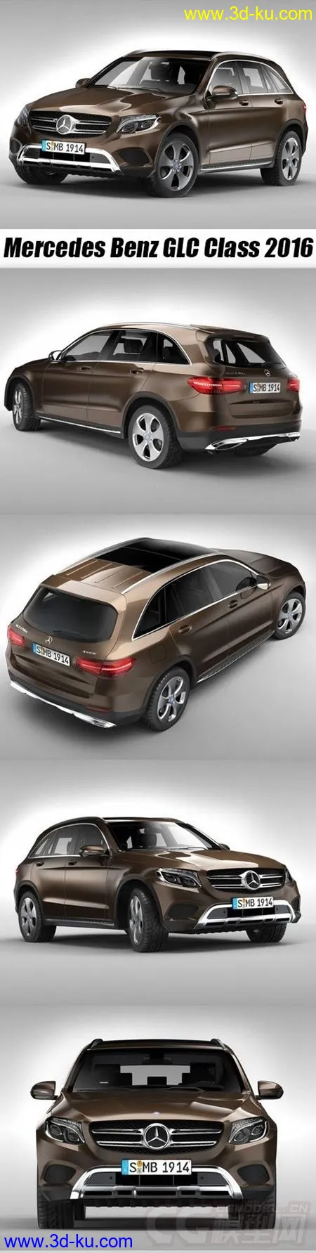 奔驰CGTrader 3D MODELS Mercedes Benz GLC Class 2016模型的图片1