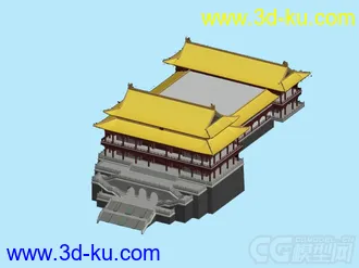 3D打印模型简单的古建场景的图片