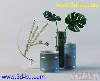 3D打印模型竹节花瓶组合1的图片