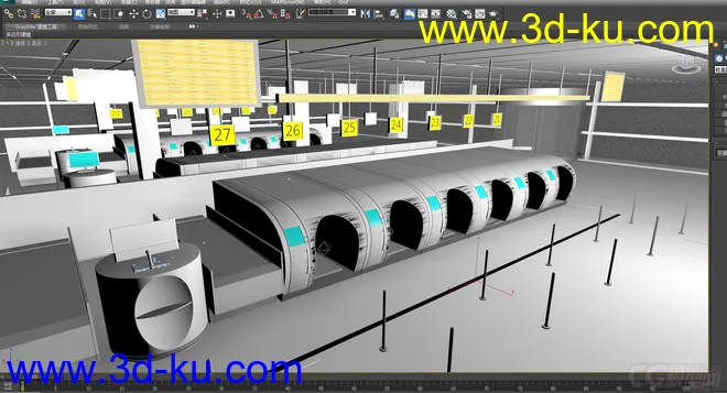 机场检票大厅模型的图片2