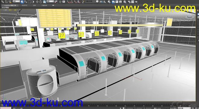 机场检票大厅模型的图片3