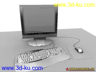 3D打印模型显示器、鼠标、键盘的图片