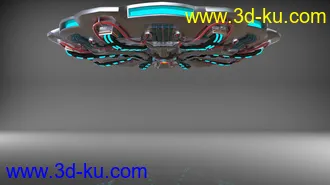 科幻飞碟渲染模型的图片
