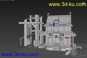 刚刚做好的模型  一个古风制的房子的图片