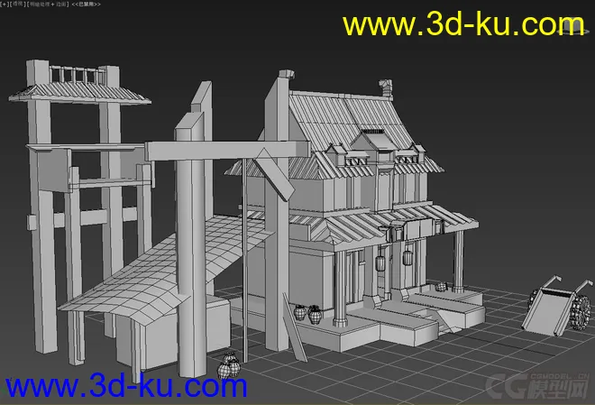 刚刚做好的模型  一个古风制的房子的图片2