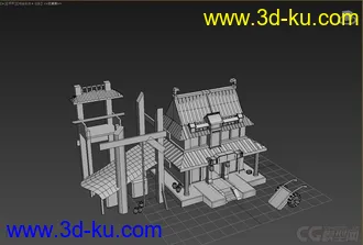 刚刚做好的模型  一个古风制的房子的图片