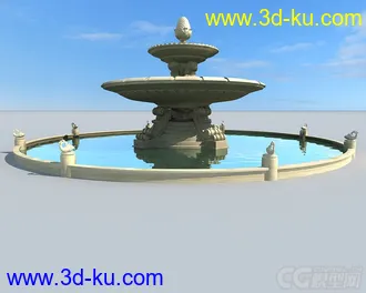 3D打印模型精致欧式喷泉的图片