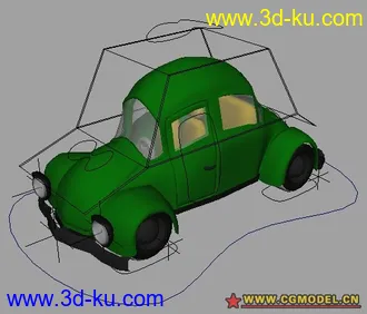 3D打印模型超牛绑定的卡通小汽车的图片