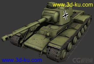 3D打印模型德军缴获版的kv-1b重型坦克（ojb+Mod）的图片