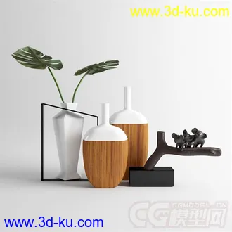 3D打印模型现代创意陶瓷木艺花瓶的图片
